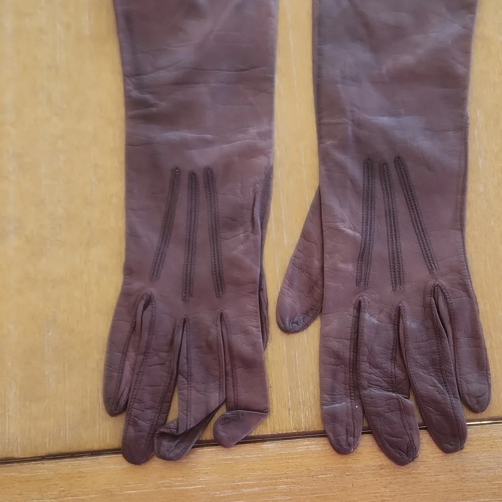VINTAGE REAL KID LEATHER GLOVES.  MADE FOR A & S - Picture 6 of 12
